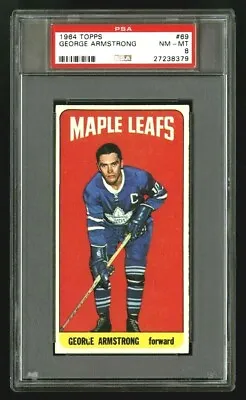 1964-65 1964 Topps~#69~george Armstrong~psa 8~partial G Variation~rare Leafs~hof • $2000