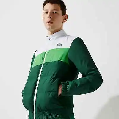 Lacoste Men's Quilted Water-Resistant Jacket GREEN/WHT INSULATED SIZE S NEW W TG • $139