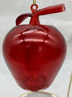 Vintage Villeroy & Boch Decorative Blown Glass Apple Ornament Solid Red Single • $16.75