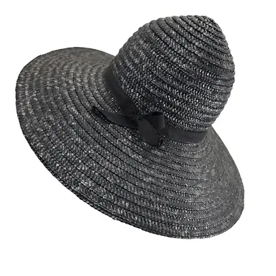 Vintage Betmar Black Italian Straw Brim Hat O/S • $48