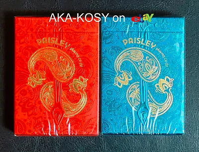 Marked Cards - 2 DECKS PAISLEY ROYALS Red & Teal Playing Cards NEW & SEALED • $35.95