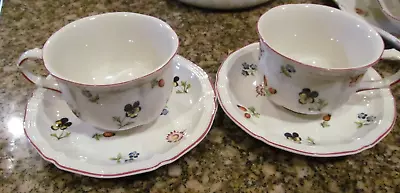 *2 Villeroy & Boch Petite Fleur TEA CUPS & SAUCERS • $19.99