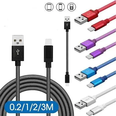 $4.75 • Buy Braided USB Charging Phone Cable Data Cord Charger For IPhone 12 11 IPad 9 8 7