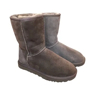 UGG Women's Classic Short Charcoal Grey Boots 5825 Slip On Size 5 • $44.99