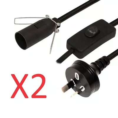 2X Salt Lamp Power Cord 1.5m Button On/Off & Dimmer Switch E14 AU Plug • $14.99