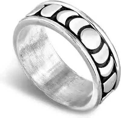 925 Sterling Silver Moon Phase Spinner Ring For Men And Women Celestial Jewelry • $20.06