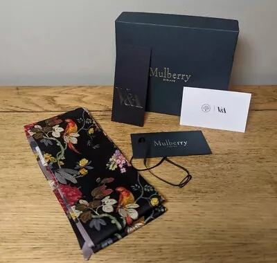 BNWT Boxed Mulberry V&A Bag Parrot Scarf In Black & Neutral. Limited & Rare • £174.07