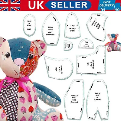 Memory Bear Template Ruler Set DIY Hand  Memory Bear Stencil Ruler Set (10 PCS) • £9.54