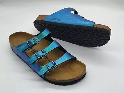 Birkenstock Birko Flor FLORIDA Graceful Gemm Blue BNIB 1010959 • $169.95