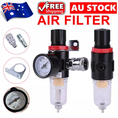 Air Compressor Filter Moisture Water Trap Regulator Separator Kit 1/4  W/ Mount • $14.85