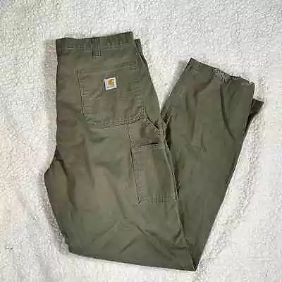 Carhartt Work Pants Mens Size 40x34 Relaxed Fit Canvas Green GUC • $20