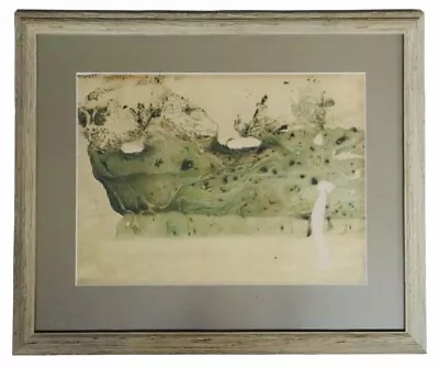 Vintage Modernist Mixed Media Painting Watercolor Signed “Feather Rush” 27”L • $145.99