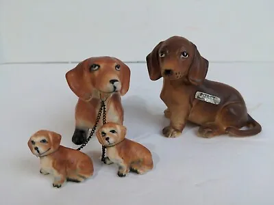 Lot Of 4 Vintage Porcelain / Ceramic Dachshund Dog Figurines   • $33.25