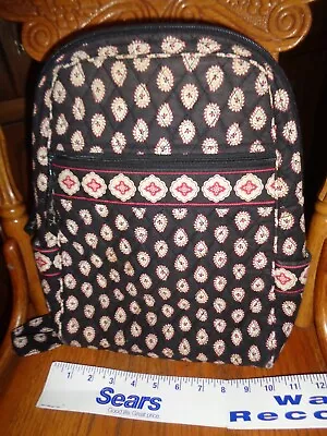 Vera Bradley Black With  Print Bookbag Backpack  Preowned Used  • $15