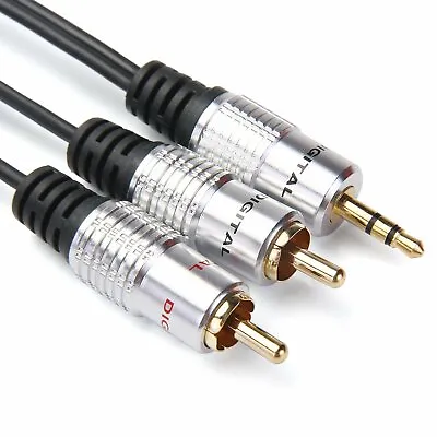 £2.89 • Buy PURE OFC SHIELDED AUX 3.5mm Jack To 2 X RCA Audio Cable Twin Phono Plugs Stereo