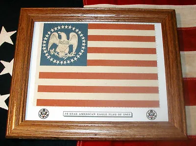 Framed 34 Star Flag American Eagle Civil War Flag • $39.99