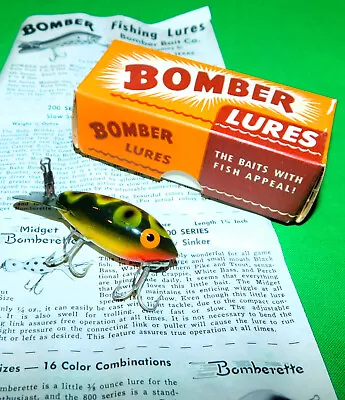 Tiny Little Wood Bomber Lure Frog Spot Crisp Box W/catalog Texas Wood Bass Lure • $9.99