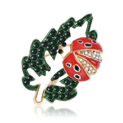 Leaf Brooch Ladybird Decorative Charms Jewelry Badge Banquet Scarf Pins • £6.11