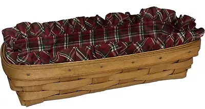 Longaberger Vintage Cracker Basket 1991 Plaid Tidings Liner • $24.49