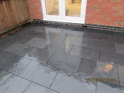 Black Slate Paving  Patio Slabs Garden 5m2 600x400mm 15mm Thick FREE DELIVERY • £207