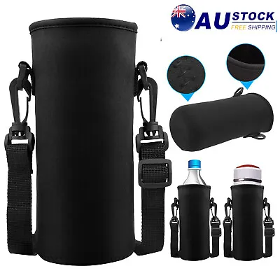 $12.09 • Buy Water Bottle Carrier Insulated Cover Bag Shoulder Strap Kettle Pouch Holder AU