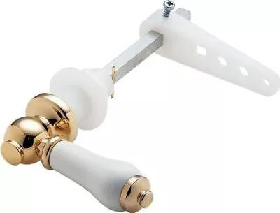 Traditional Toilet Cistern Handle Lever GOLD/CERAMIC Incl Lift Arm • £22.45