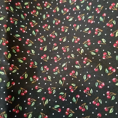 Mary Engelbreit Black Cherries Fabric Cranston 3 Yds. 109  X 44  • $120