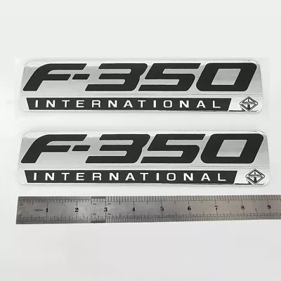 2x OEM F350 International Emblems 3D Side Fender For Fits F-350 F Chrome BlackZ • $36.55