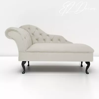 Chaise Lounge Chesterfield Sofa OffWhite Cream Accent Chair Lucian Tufted Longue • £324.49