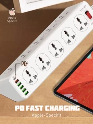 £20.99 • Buy Extension Lead With 6 USB Cable Electric Plug Power Socket UK Mains 10 Gang Way