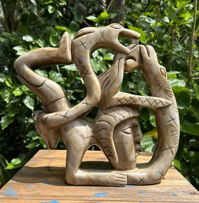 $400 • Buy VTG Mayan Aztec Hand Carved Stone Sculpture Art