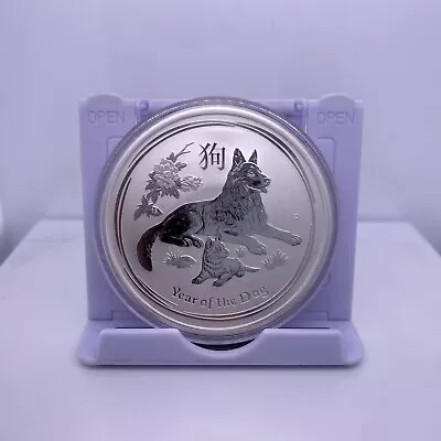 2 Oz 2018 Lunar Year Of The Dog 999 Fine Silver Coin Perth Mint + Capsuled • £46