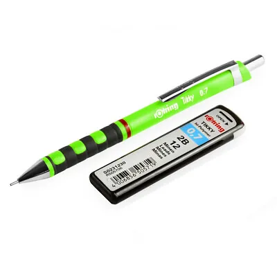 £3.99 • Buy Rotring Tikky Mechanical Pencil - 0.7mm 2B - Neon Green Barrel + Leads + Eraser