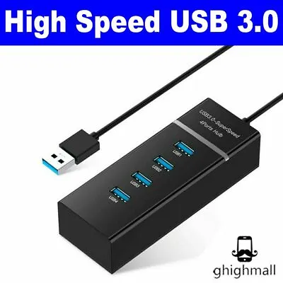 4 Port USB 3.0 Multi High Speed HUB Splitter Expansion Desktop Laptop PC Max OS • $7.99