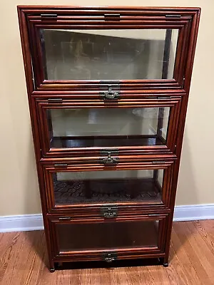 Vintage Wooden Display Cabinet With Copper Fish Padlock • $400