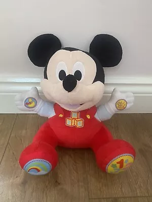 Disney Baby Mickey Mouse Play & Learn Interactive Soft Toy Plush - Working • £5.95