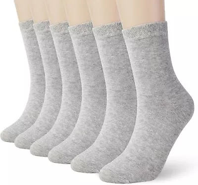 MIUMOY Women Casual Calf Socks Quarter Cut Thin Cotton 6 Pack 9-12 Grey  • $29.11