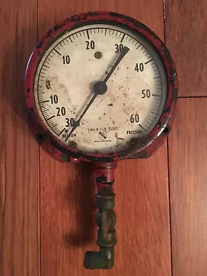 Vtg ASHCROFT Vacuum Pressure Gauge 1 In & 1 Lb  SUBD. Steam Punk • $49.99