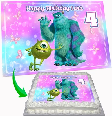 £6.09 • Buy Monsters Inc Personalised Birthday Party Icing Edible Costco Cake Topper P012