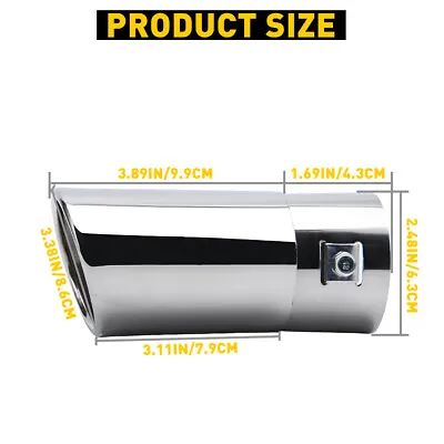 2.4  Stainless Steel Car Exhaust Pipe Tip Tail Muffler Silver Fashion Auto Parts • $11.99