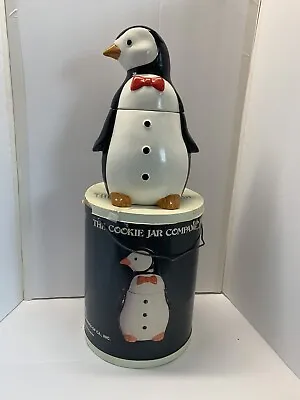 Vintage 1970s Ceramic Penguin Cookie Jar - Original Box Cookie Jar Co • $45
