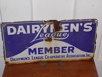 Vintage Dairymen’s League Member Porcelain Sign • $100