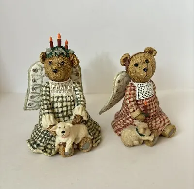 Vintage TEDDYS & TOYS Angel Teddy Bear Figurines 4”Ht Resin • $29