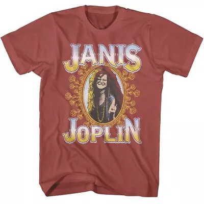 Janis Joplin Floral Frame Terracotta Music Shirt • $24.50