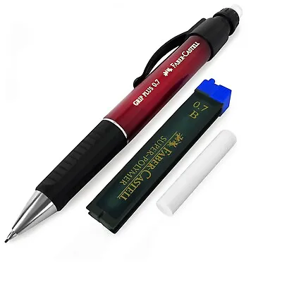 Faber-Castell Grip Plus Mechanical Pencil 0.7mm B + Leads/Eraser Assorted Colour • £7.99