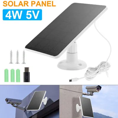 4W/5V Solar Panel For Outdoor Ring Spotlight Camera Security Cam Battery Charger • $14.79