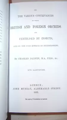 Various Contrivances.. British & Foreign Orchids Are Fertilised. Charles Darwin. • £12.50