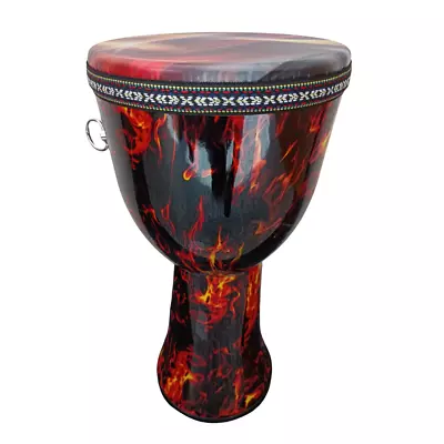 40cm Bongo Drum Red Fire Flame Djembe Vegan Synthetic Skin Polymer Shell Musical • $159