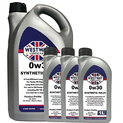 £54.99 • Buy VW 0W30 506.01 Fully Synthetic Engine Oil 8 Litres 8L