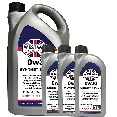 VW 0W30 506.01 Fully Synthetic Engine Oil 8 Litres 8L • £56.99